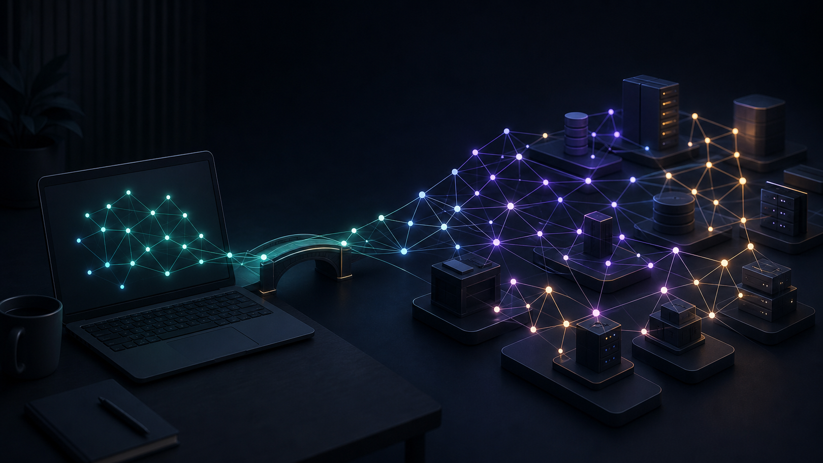 Illustration of browser-local memory load paths for database, static pack, snapshot, and server options.